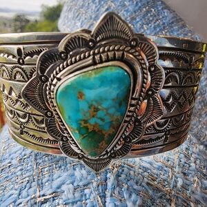 Turquoise (Sonoran Gold) and Silver Women's Bracelet